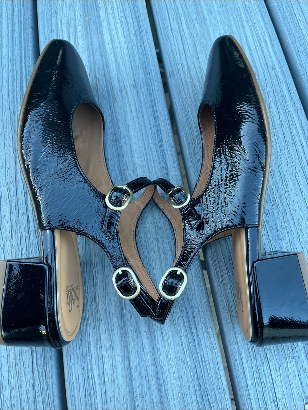 Sofft Leyla Black Patent Slingback Pumps - Comfortable Women's Heels Office 10M - Picture 10 of 12